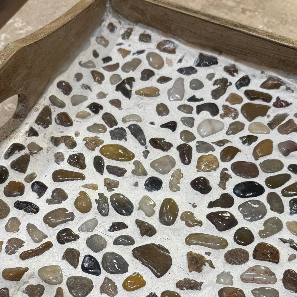 Natural Stone and Wood Tray - Homemade by me